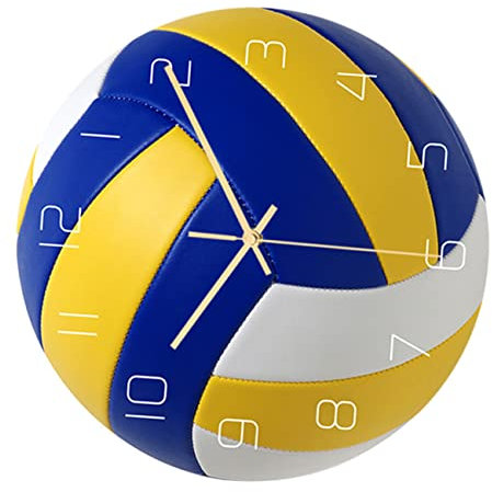 Amosfun Wanduhr Lautlos Im Volleyball-Design Stumme Hängeuhr Aus Acryl Für Zuhause Schlafzimmer Wohnzimmer Arbeitszimmer Geräuschlose Uhr