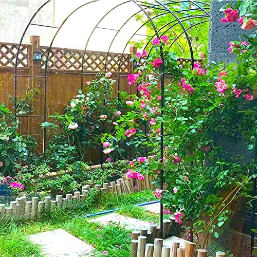 Rosenbogen Verzinkt Rost Rankhilfe Torbogen Rosen Gartenbogen Freistehend Hochzeit Rankbogen Metall Stabil Für Pergola Terrasse Hinterhof Breite 120 140180 240 300cm,Schwarz ,Schwarz,W120*H220cm