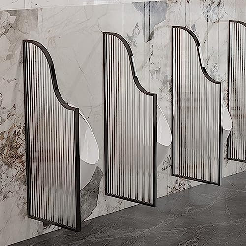 KLLJHB Urinal-Trennwand, WC-Trennwand, Wandmontage, Matel-Rahmen, Urinal-Sichtschutz, Urinal-Trennwand, Schutz, Trennwand, Trennwand, mattiert (schwarzer Teil).