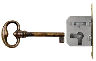 Holzando Möbelschloss Einsteckschloss mit Schlüssel 0012Q-3011 Links - Dornmaß 15mm - Halmlänge 45mm