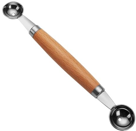 Cuillère à melon, emporte-pièce, coupe-melon, cuillère à melon, emporte-pièce pour fruits, emporte-pièce pour pastèque, cuillère à boulettes de viande à double tête, poignée antidérapante