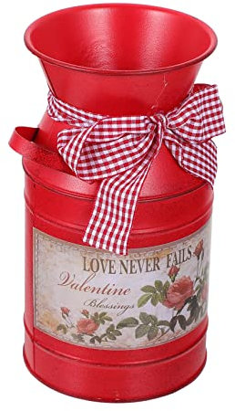 CORHAD Cubo De Flores con Lazo Adorno De Cubo De Hierro para Decoración De Arreglos