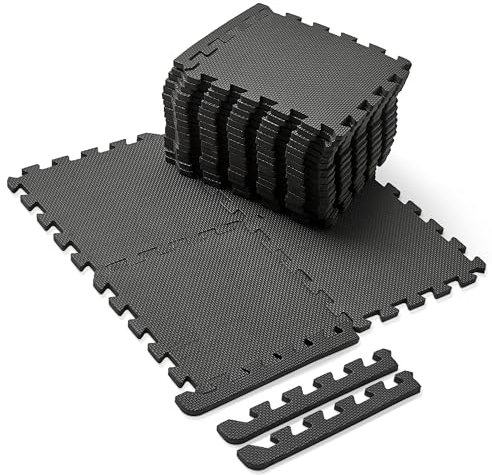 MATANA Bodenschutzmatte Fitness - Puzzle Bodenmatte Sport Trainingsmatte rutschfest (40 Teile, 150x240cm Gym Matte) - Heimtrainer, Pool Unterlegmatte