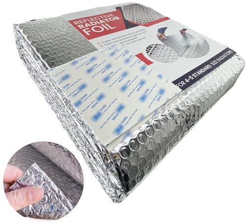 Magicbox Heizkörper Reflexionsfolie 5m x 0.6m x 3mm,Isolierfolie Heizung mit Klebepads,isolierfolie dämmfolie,Dachisolierung Thermo ,Doppelte Alu-Luftpolsterfolie,Thermofolie für Spart Energie