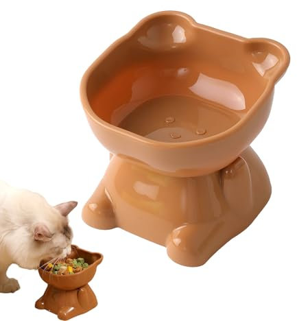 Qixuer Gamelle Chat Surélevée Plastique, Bol Eau pour Animaux Domestiques, Protège Les Cervicales des Animaux Domestiques