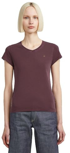G-STAR Damen Eyben Slim V-Neck Top 2.0 T-Shirt, Rot (Maroon Gd D24533-b059-h731), L EU