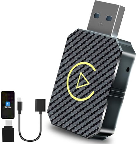 Adaptateur CarPlay sans Fil & Android Auto sans Fil,2 en 1 Wireless Carplay Adapter,Android Auto/Carplay Filaire en sans Fil pour Voitures Équipées de CarPlay & AA,USB C/A,Plug and Play