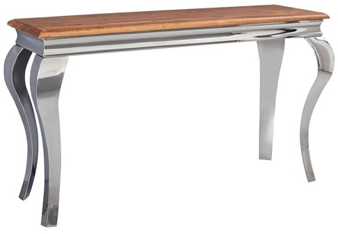 Konsolentisch Sheesham Massivholz/Metall 130x76,5x42 cm Flurtisch | Design Wohnzimmertisch Schmal | Anrichte Schreibtisch Modern