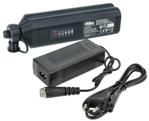 vhbw Ladegerät inkl. Akku (5000 mAh) kompatibel mit Daiwa forsemaster 4000 | 1400, 15LB300J, 14LB400, BM2000II, 9000 Li-Ion-Akkus