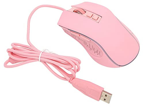 Gaming de Diseño Ergonómico Ratón USB2.0 4 Flight RGB RGB Ajustable para Computadora Portátil, Juegos de Mouse (Pink)
