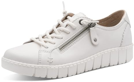 Jana Damen Sneaker flach mit Reißverschluss Leder