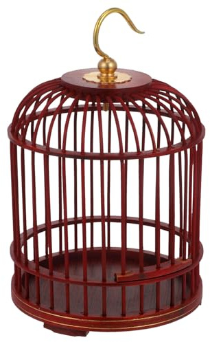 Toddmomy Vintage Vogelkäfig Aus Metall Und Holz Hängender Vogelkäfig Als Dekoration Kuppelförmiger Käfig Für Kleine Vögel Und Kleintiere Sicherer Und Robuster Insektenkäfig Mit Tür