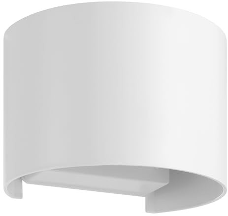 Eglo LED Wall Light Barcarola-E, Outdoor Mounted Lamp with Indirect Lighting, Semi-Circular Exterior Fixture Downlight, White Plastic, Neutral White, IP44
