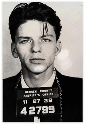 FDBEKPJY Frank Sinatra Mug Shot Glossy Canvas Poster Wall Art Print Picture Paintings 12x18inch(30x45cm)