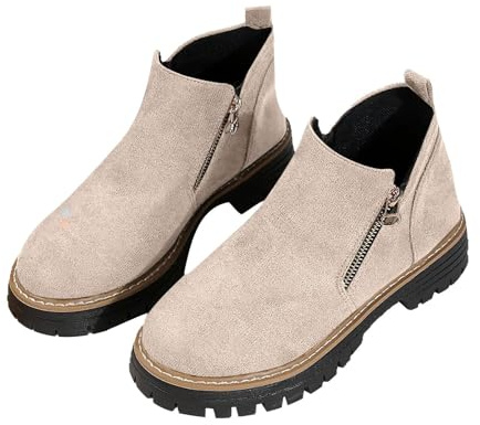 Stivali Moto Donna Comodi in Pelle Antiscivolo E Lacci sotto Motivo Stampato a Giardino Impermeabili Stivali Punk Donna Stivaletti da con Motivo Stampato Fashion Scarpe da