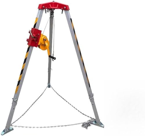 KLGFBDC Kit de trépied pour espaces confinés (1 200 LB, 1 800 LB, 2 600 LB), avec treuil autobloquant, équipement d'entrée et de Sauvetage, trépied Pliable (Ensemble de trépieds de sauveta