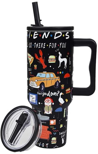 TINVSKQQKJ 40oz Stainless Steel Tumbler with Lid and Straw Funny TV Show Gifts Coffee Cup,Funny Fans Love Merchandise Insulated Double Wall Coffee Mug for Anniversary Christmas Gifts