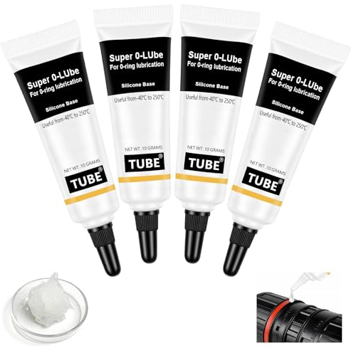 AUAUY 4 Pz Grasso al Silicone con Pennello, O-Ring Lubrificante al Silicone