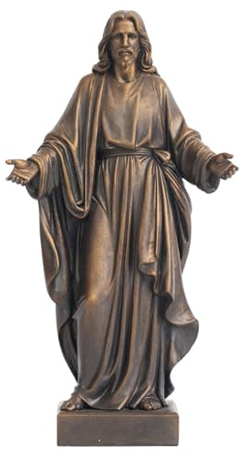 ShineOnAngel Jesus-Statue mit offenen Armen, Bronze-Finish, Jesus Christus, realistische Kunstharz-Skulptur für christliche Heimdekoration, 30,5 cm