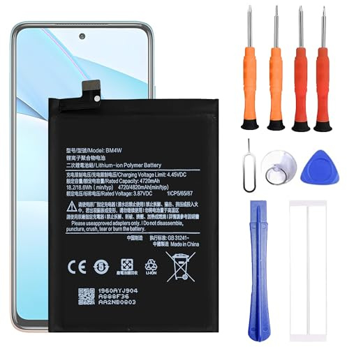 VUXYIT BM4W compatible con Xiaomi Mi 10T Lite 5G / Redmi Note 9 Pro 5G Batería de repuesto para con kit de herramientas de reparación