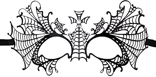 Zoelibat Venezianische Augenmaske Mystique - Metall Schwarz mit Strasselementen - Filigrane Maskerade für Maskenball und Fasching