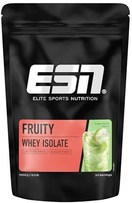 ESN Fruity Whey Isolate 2.0, Green Apple, 1 kg, Molkeproteinisolat mit bis zu 27 g Eiweiß pro Portion, Zucker-, lactose- & fettfrei - made in Germany