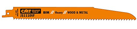 CMT ORANGE TOOLS JS1110VF-20-20 BIMETALLISCHE SÄBELSÄGEBLÄTTER FÜR HOLZ/METALLE 225X3.2-5X5-8TPI (SS/MILLED)