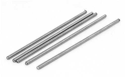 sourcing map 5 Stück Gewindestangen M4x130mm Edelstahl 304 Gewindestift Metrischem Vollgewinde Bar Gewindestäbe für Befestigung CNC-Werkzeugmaschinen 3D-Drucker Industrie Geräte