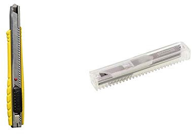 Stanley Fatmax 0-10-411 Cutter 9 Mm Lama Singola & Confezione 10 Lame a Spezzare da 9 Mm 0-11-300
