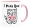 SpecialMe® Kaffee-Tasse Spruch I miau you lustige Katze mit Herz Geschenk-Idee Partner Freund Freundin Katzenliebhaber Liebeserklärung inner-rosa Keramik-Tasse