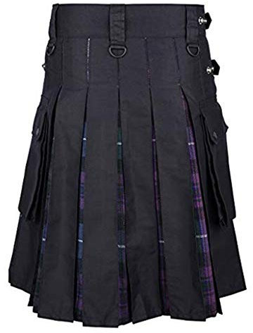 Fannyfuny Mittelalterliche Gothic Kostüm Herren Retro Viking Pirate Bottom Rock Hosen Krieger Kampfanzug Vintage Kilt Schottland Gothic Mode Kendo Taschenröcke Schottische Kleidung
