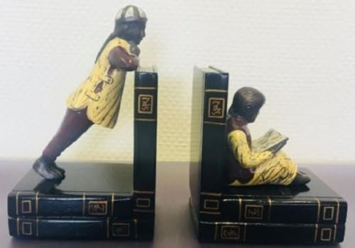 Casa Padrino Luxus Buchstützen Set Chinesische Männer Mehrfarbig 23 x 14 x H. 11 cm - Bronzefiguren auf dekorativen Holzbüchern