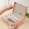 EKKONG Schmuckkästchen Damen Schmuckkästchen Reise PU-Leder Schmuckkoffer Klein Schmuckbox, Schmuckkästchen Mädchen, Schmuck Aufbewahrungsbox für Ringe, Ohrringe, Armbänder und Halsketten (Pink)