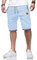 ZOXOZ Short Homme Pantalon Court Décontracté Short en Coton Casual Taille éLastiquéE Slim Fit Short de Plage Ete avec Pochess Elastique Bleu Ciel L