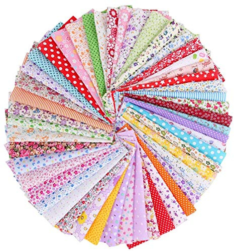 100 Stück Baumwollstoffe pro Yard, Baumwolle, bedruckt, Quiltstoff, Bündel, Quadrate, Patchwork, quadratischer Aufnäher, Kleidungszubehör für DIY, Nähen, Scrapbooking, 10 cm x 10 cm