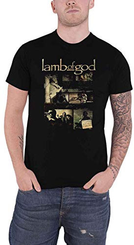 Lamb of God T Shirt Album Collage Band Logo Nue offiziell Herren Schwarz L