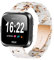 Miimall Compatible avec Fitbit Versa/Versa 2/Versa Lite/SE Bracelet de rechange en résine légère avec boucle en acier inoxydable pour Fitbit Versa/Versa 2/Versa Lite/SE-Nougat