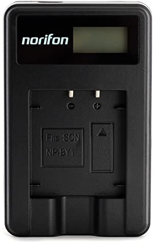 Norifon NP-BY1 LCD USB Charger for Sony HDR-AZ1 Camera and More