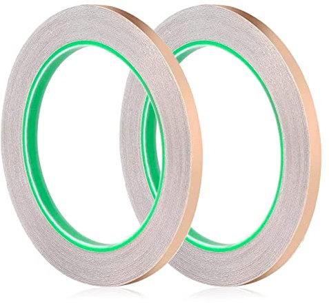 Emi Abschirmung Kupfer 2 Stücke Elektromagnetische Kupfer Löten Copper Foil Kupfer Für Selbstklebend Multi Strong Adhesive Tape Copper Tape Adhesive Kupferfolien Gegen Schnecken(20m X 4mm )