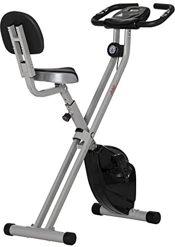 HOMCOM Cyclette Pieghevole da Fitness in Acciaio, Cyclette da Casa Silenziosa con Manubrio e Sella Regolabili/Resistenza Regolabile a 8 Livelli, Schermo LCD e Sensore di Frequenza Cardiaca, Grigio