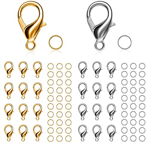 CIYOU 300 Stück Verschluss Armband Verschluisse fur Ketten Kettenverschluss Schmuckverschluss für DIY Halskette Armband Fußkettchen Schmuck Herstellung (Gold+Silber)