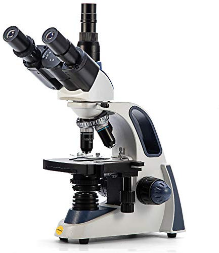 SWIFT SW380T Microscopio trinocular de luz transmitida 40X-2500X de Aumento, Cabezal Siedentopf, microscopio de Laboratorio para Fines de investigación con Ocular WF10X/25X, Enfoque ultrapreciso