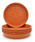 Plastard 5er-Set Blumentopf-Untersetzer Rund aus Plastik 35 cm Durchmesser, Untertopf für Innen- und Außenbereiche, aus witterungsbeständigen Material, Farbe Terrakotta