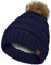 HAMUNI Mütze Damen,Winter Strickmütze Bommelmütze mit abnehmbarem Kunstpelzknäuel, Fleecegefütterte Modische Warm Verdickte Winter Mütze, Ideale Beanie Mütze für kälteren Monate