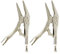 QWORK 2 Stück Original Verriegelungszangen, lange Nase, 22,9 cm lange Spitzzange, gebogene Backenzange, 6,4 cm maximale Öffnung Verriegelungszangen-Set
