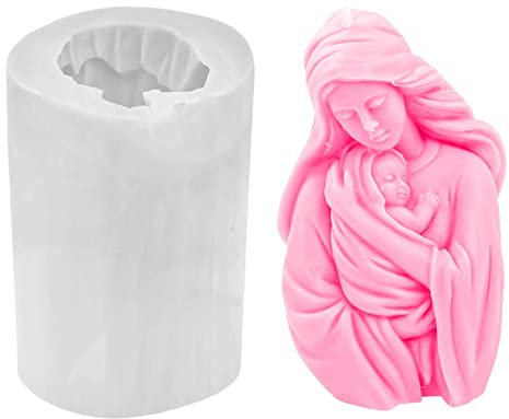 große gesegnete Jungfrau Maria mit Jesuskind Skulptur Kerzenform Madonna und Kind Statue Silikonform katholische Kunst große gesegnete Jungfrau Maria mit Jesuskind Skulptur Kerzenform