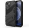 EASSGU Custodia per iPhone 13 mini (5.4 Inches), con Cover Protettiva in Armor Silicone Antiurto per PC Kickstand - Nero