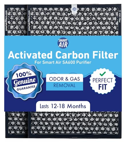 Smart Air Original Ersatz-Kohlefilter (aka Smart Health) SA600 (2er-Pack) – Original VOC- und Geruchsentfernungsfilter für SA600 Luftreiniger, reduziert Rauch, Formaldehyd, Gase und Haushaltsgerüche