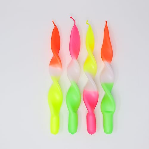 MADAM ERLE - 4er-Set dip dye Kerzen | CURLY RUBINA | handgetauchte Sommerkerzen