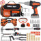 Kit d'outils pour enfants - 48 pièces - Jouet avec perceuse électrique, sac à outils, ceinture à outils et ruban de massage, kits d'outils de construction, jouets, cadeau pour enfants de 3 ans et plus